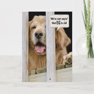 Carte Golden Retriever 59e anniversaire humour 