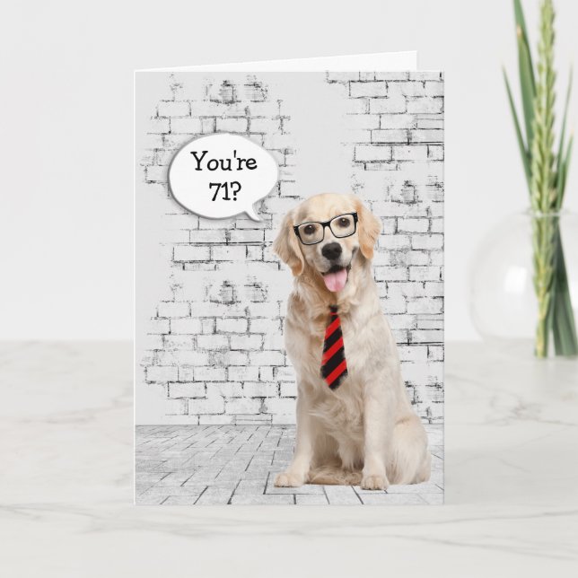 Carte Golden Retriever 71e Humour d'anniversaire (Devant)