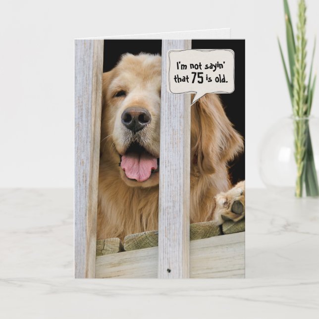 Carte Golden Retriever 75e anniversaire (Devant)