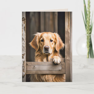 Carte Golden Retriever À La Porte De La Grange Pour Anni