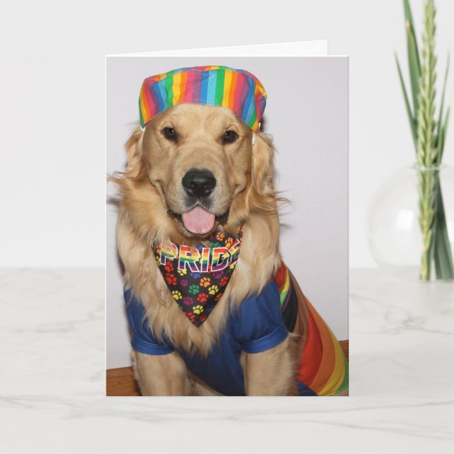 Carte Golden Retriever amour gagne toujours la fierté (Devant)