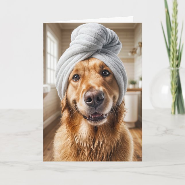 Carte Golden Retriever Anniversaire Autosoins (Devant)