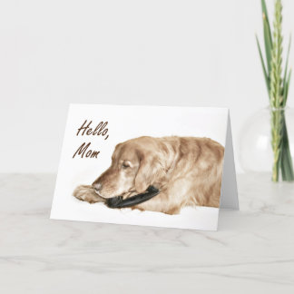 Carte Golden Retriever appelle maman
