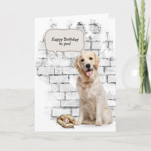 Carte Golden Retriever avec baseball et gant