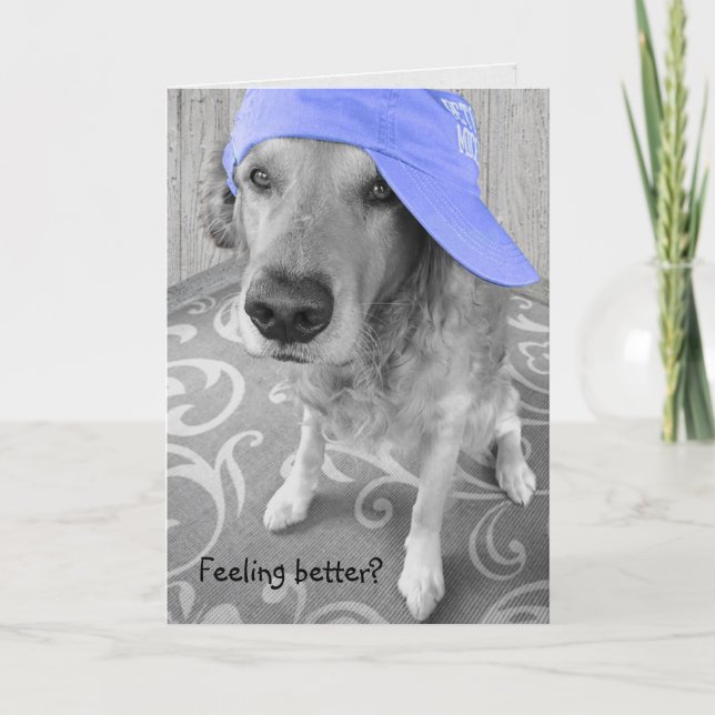 Carte Golden Retriever avec Casquette (Devant)