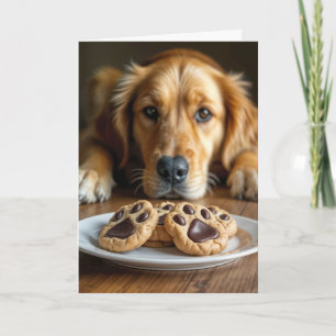 Carte Golden Retriever Avec Cookies Pawprint