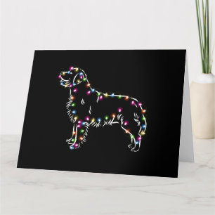 Carte Golden Retriever avec lumière de Noël Joyeux Noël