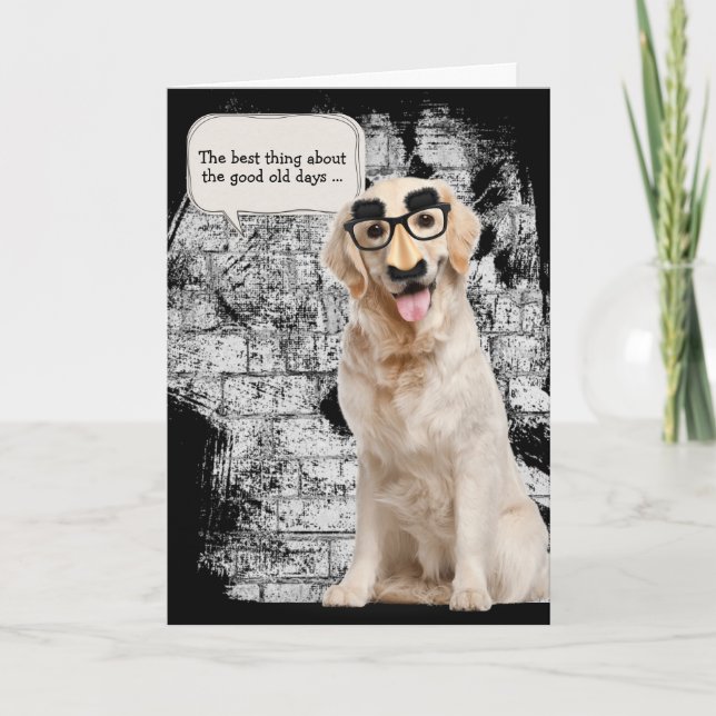 Carte Golden Retriever avec masque amusant anniversaire (Devant)