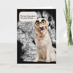 Carte Golden Retriever avec masque amusant anniversaire