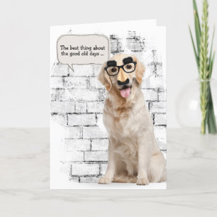 Carte Golden Retriever avec masque amusant anniversaire