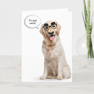 Carte Golden Retriever avec masque amusant anniversaire