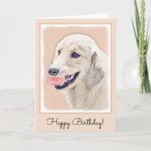 Carte Golden Retriever avec Tennis Ball Peinture Chien A