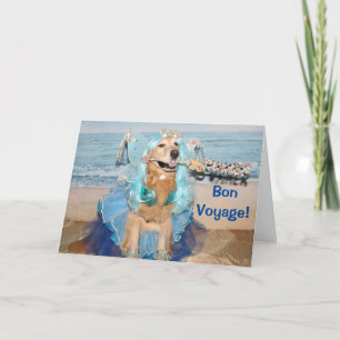 Carte Golden Retriever Bon Voyage Beach Fairy