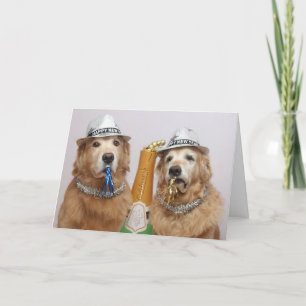 Carte Golden Retriever Bonne année
