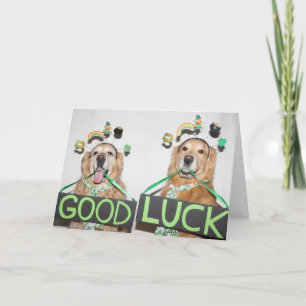 Carte Golden Retriever Bonne chance St. Patrick's Day