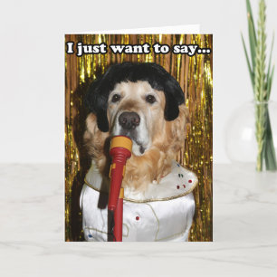 Carte Golden Retriever chanteur Merci beaucoup