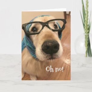 Carte Golden Retriever Chien avec lunettes Anniversaire