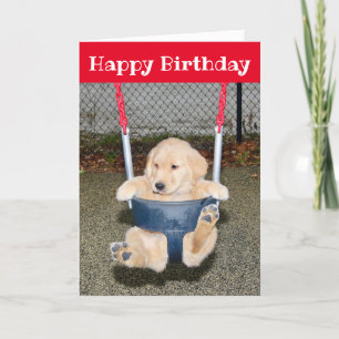 Carte Golden Retriever Chiot Anniversaire Chauffage