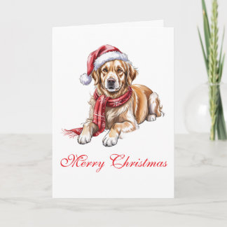 Carte Golden Retriever Christmas Greeting Card