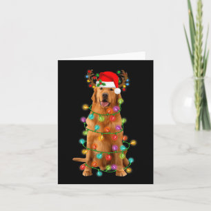 Carte Golden Retriever Christmas Tree Lights Pyjama Chie