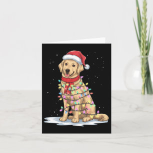 Carte Golden Retriever Christmas Tree mignonne Santa Hat
