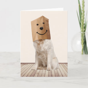 Carte Golden Retriever dans un sac Humour d'anniversaire