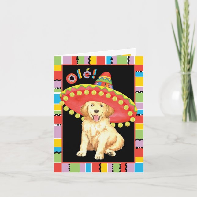 Carte Golden retriever de fiesta (Devant)