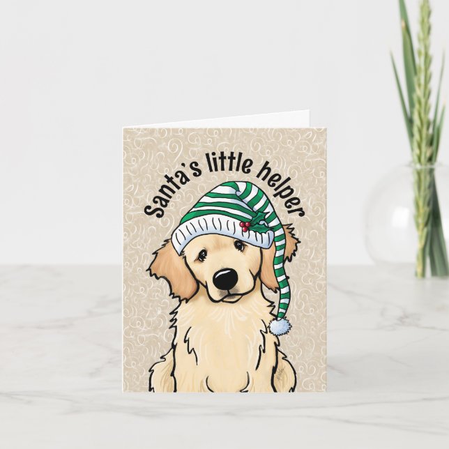 Carte Golden Retriever de Noël (Devant)