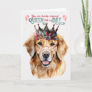 Carte Golden Retriever Dog Queen pour jour drôle Anniver