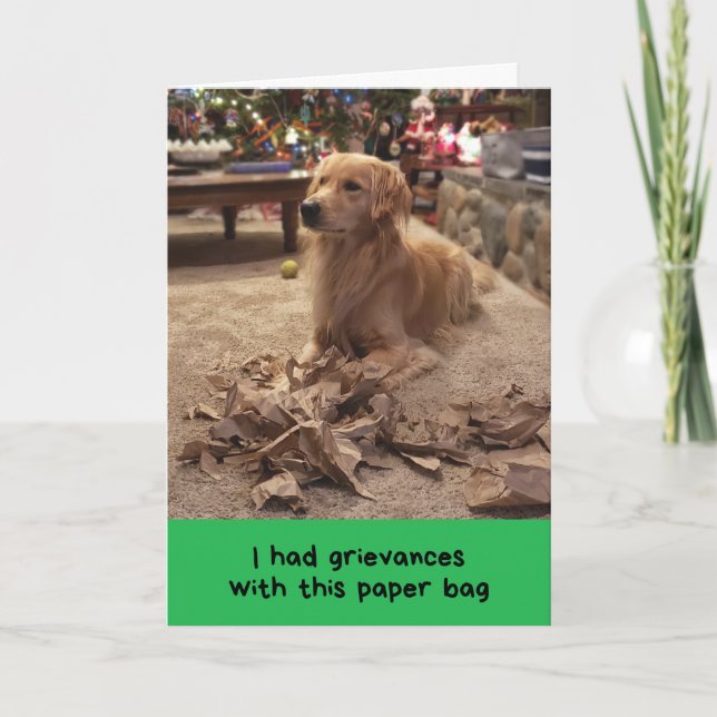 Carte Golden Retriever Exprimant Ses Doléances Vacances (Devant)