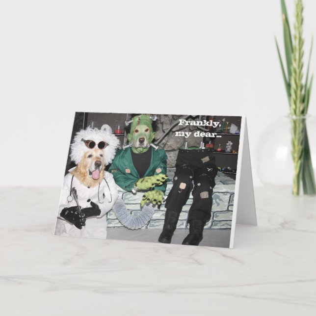Carte Golden Retriever Frankenstein Lab Halloween (Devant)