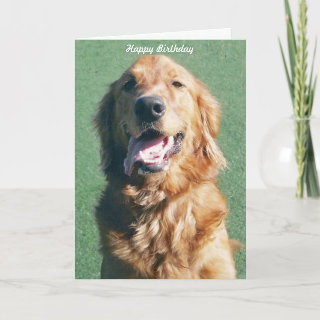 Carte Golden Retriever Happy Birthday Greeting Card (Devant)