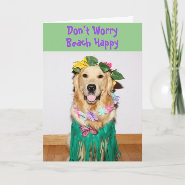 Carte Golden Retriever Hula Good Trip (Devant)