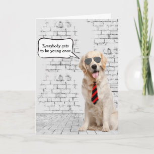 Carte Golden Retriever Humour d'anniversaire