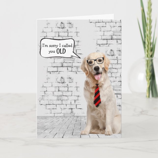 Carte Golden Retriever Humour d'anniversaire (Devant)