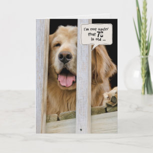 Carte Golden Retriever humour pour 70e anniversaire