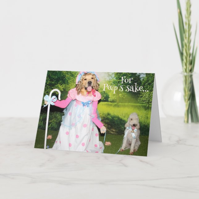 Carte Golden Retriever Little Bo Peep Pâques (Devant)