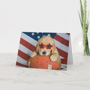 Carte Golden retriever on football birthday