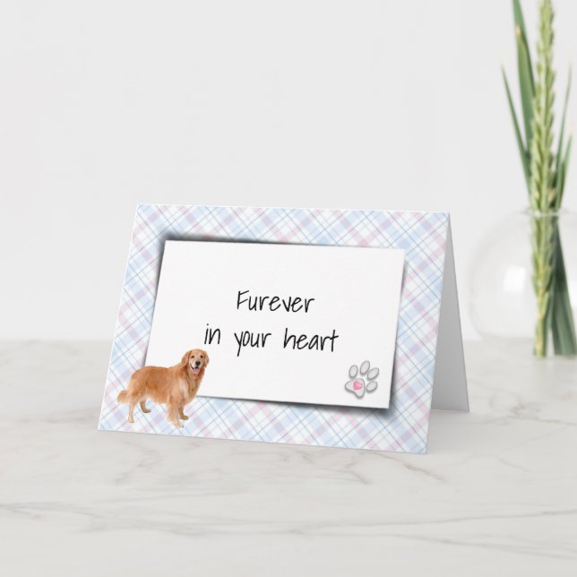 Carte Golden Retriever On Plaid Pet Perdre Sympathie (Devant)