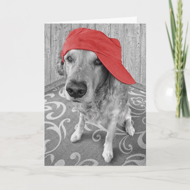 Carte Golden Retriever Pense De Vous (Devant)