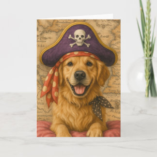 Carte Golden Retriever Pirate