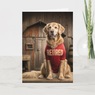 Carte Golden Retriever portant une chemise à la retraite