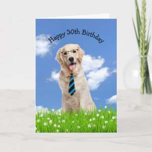 Carte Golden Retriever pour 30e anniversaire