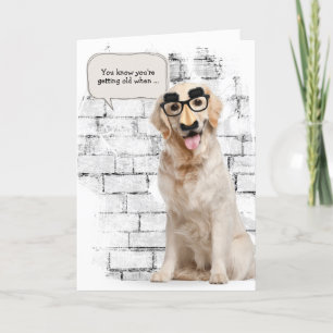 Carte Golden Retriever pour avoir un vieux anniversaire