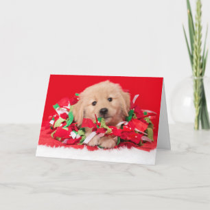 Carte Golden Retriever Puppy Christmas Card
