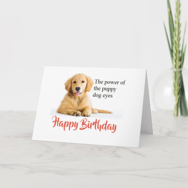 Carte Golden Retriever Puppy Joyeux anniversaire (Devant)