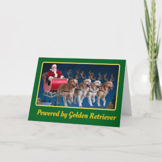 Carte Golden Retriever Reindee