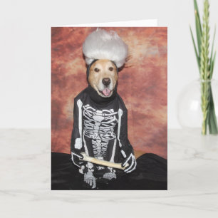 Carte Golden Retriever Squelette d'Halloween amusant