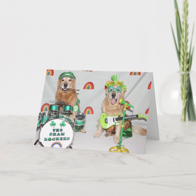 Carte Golden Retriever St. Patrick’s Day Shamrockers (Devant)