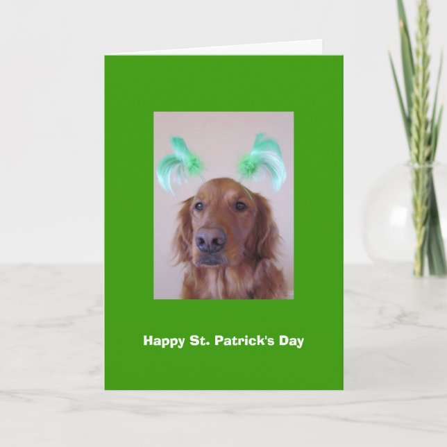 Carte Golden Retriever St. Patrick's Day Card (Devant)